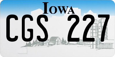 IA license plate CGS227