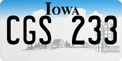IA license plate CGS233