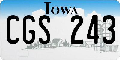 IA license plate CGS243
