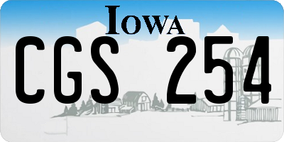 IA license plate CGS254