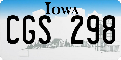 IA license plate CGS298