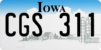 IA license plate CGS311