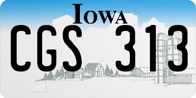 IA license plate CGS313