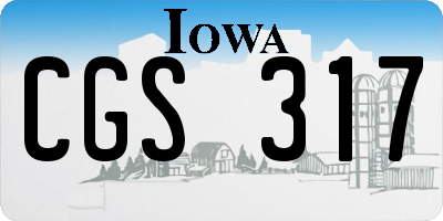 IA license plate CGS317