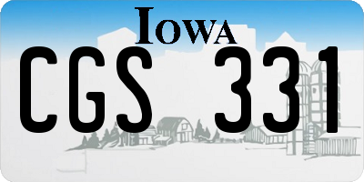 IA license plate CGS331