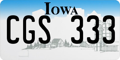 IA license plate CGS333