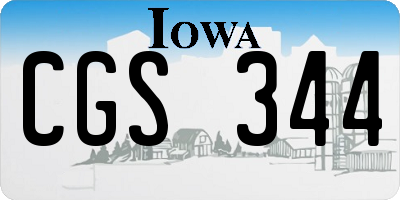 IA license plate CGS344