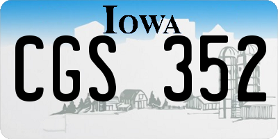 IA license plate CGS352