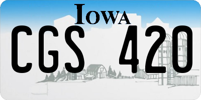 IA license plate CGS420