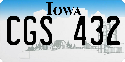 IA license plate CGS432