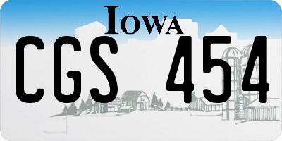 IA license plate CGS454