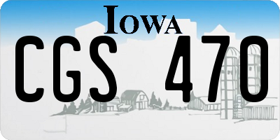 IA license plate CGS470