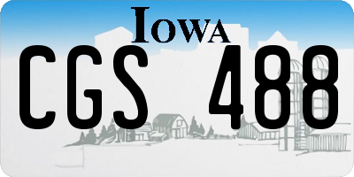 IA license plate CGS488