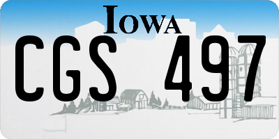 IA license plate CGS497