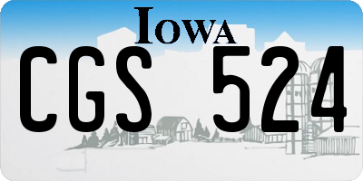 IA license plate CGS524