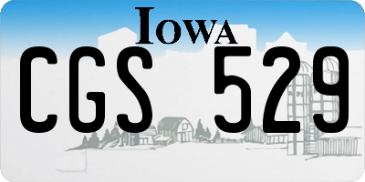 IA license plate CGS529