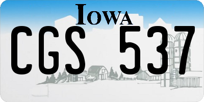 IA license plate CGS537