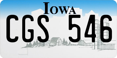 IA license plate CGS546