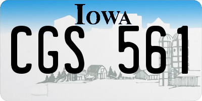 IA license plate CGS561