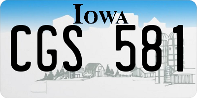 IA license plate CGS581