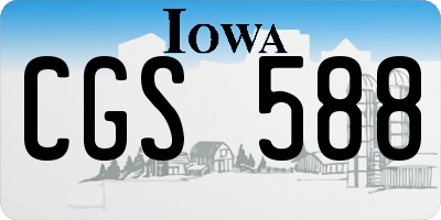 IA license plate CGS588