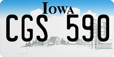IA license plate CGS590