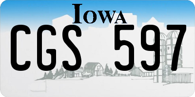 IA license plate CGS597