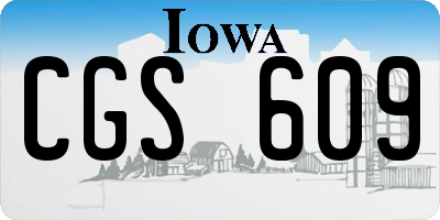 IA license plate CGS609
