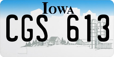 IA license plate CGS613