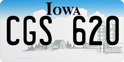 IA license plate CGS620