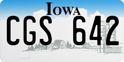 IA license plate CGS642