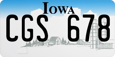 IA license plate CGS678