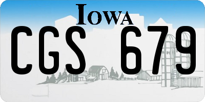 IA license plate CGS679