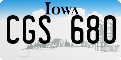 IA license plate CGS680