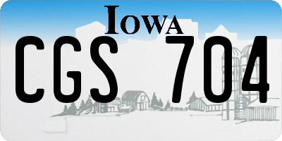 IA license plate CGS704