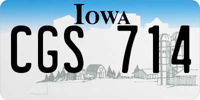 IA license plate CGS714