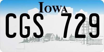 IA license plate CGS729