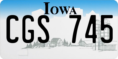 IA license plate CGS745
