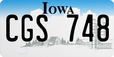 IA license plate CGS748