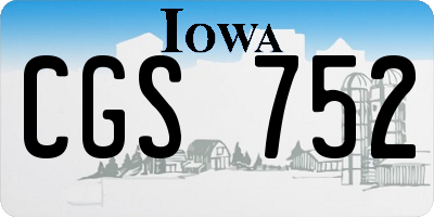 IA license plate CGS752