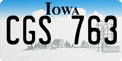 IA license plate CGS763