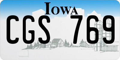 IA license plate CGS769