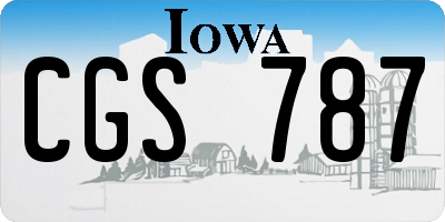 IA license plate CGS787