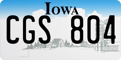 IA license plate CGS804