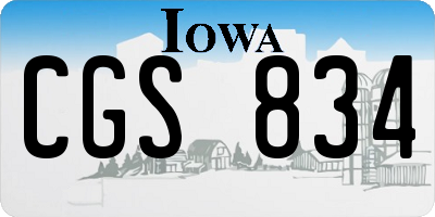 IA license plate CGS834