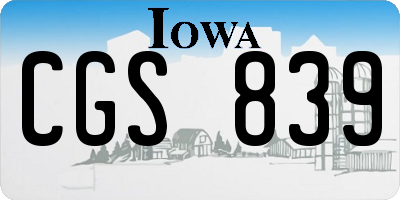 IA license plate CGS839