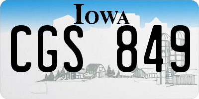 IA license plate CGS849