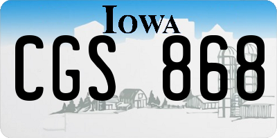 IA license plate CGS868