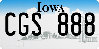 IA license plate CGS888