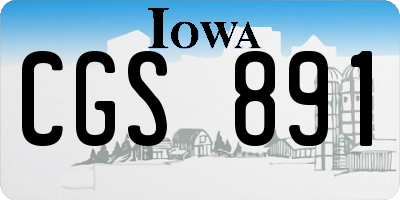 IA license plate CGS891